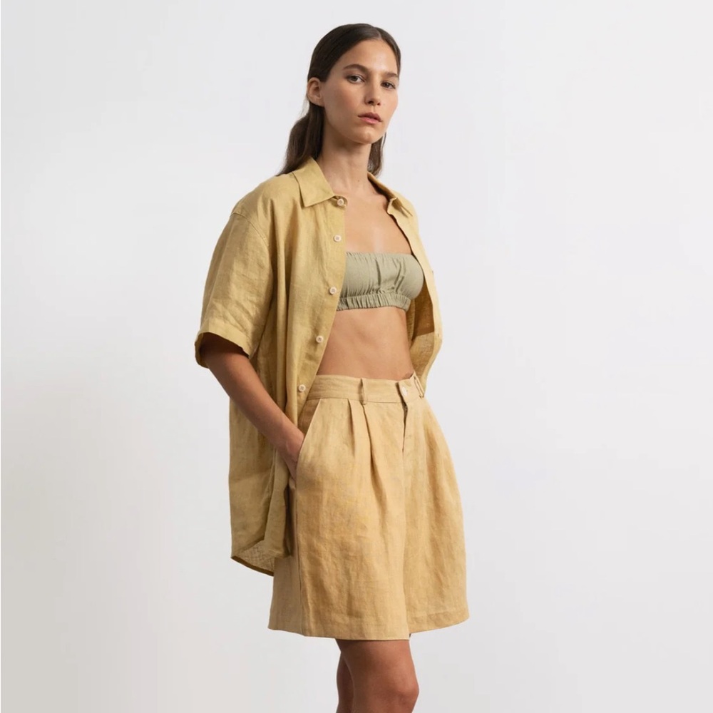 Ozma Pfeiffer Short, Laundered Linen, Hay